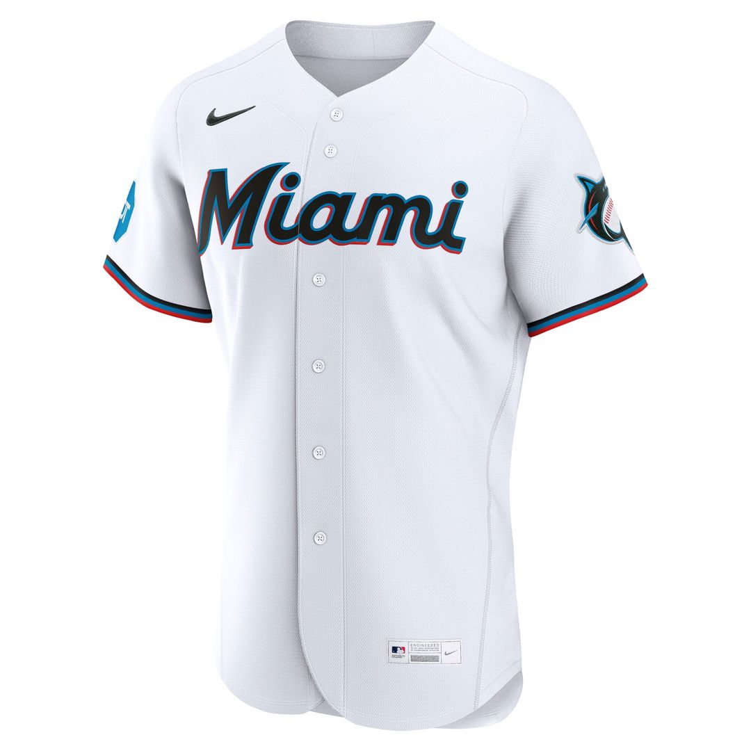 Miami Marlins Nike Home Authentic Jersey - White | MLB Fan Gear