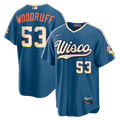 Brandon Woodruff Milwaukee Brewers Nike 2026 City Connect Stadium Jersey - Mineral Blue | MLB Fan Gear