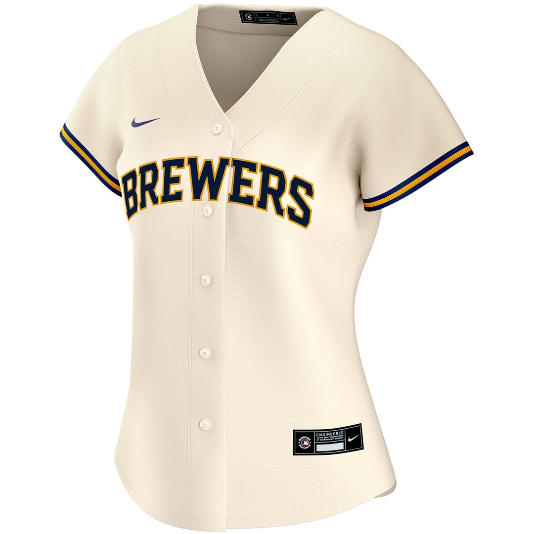Milwaukee Brewers Nike Women's Home Replica Custom Jersey - Cream | MLB Fan Gear