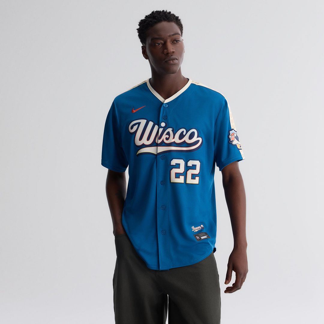 Christian Yelich Milwaukee Brewers Nike 2026 City Connect Stadium Jersey - Mineral Blue | MLB Fan Gear