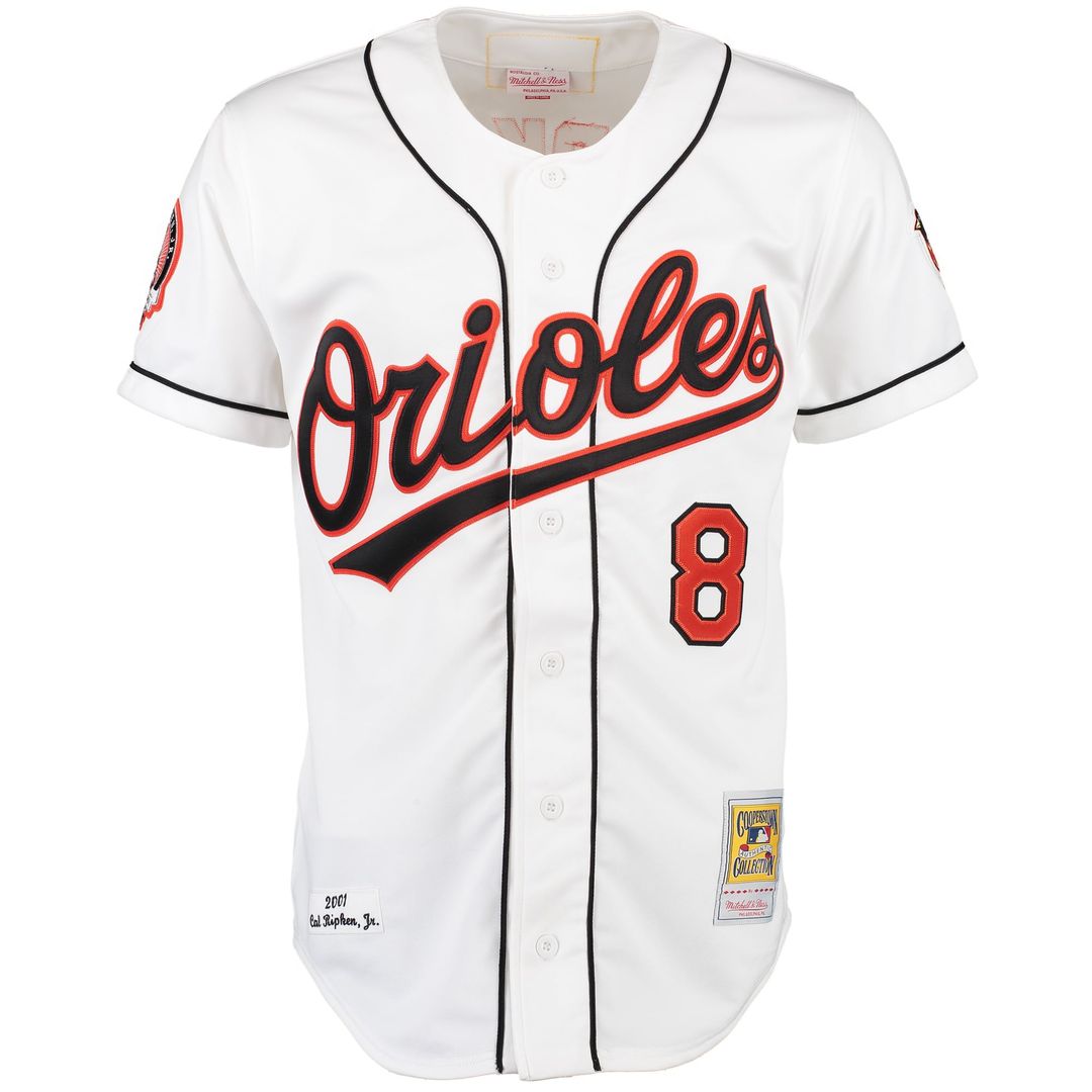 Cal Ripken Baltimore Orioles Mitchell & Ness Home Authentic Jersey - White | MLB Fan Gear