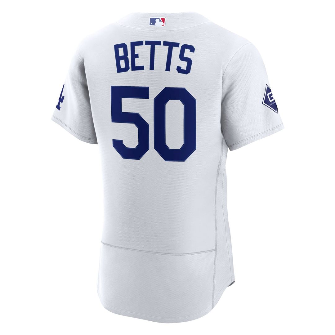 Mookie Betts Los Angeles Dodgers Nike Home Authentic Sponsor Patch Jersey - White | MLB Fan Gear