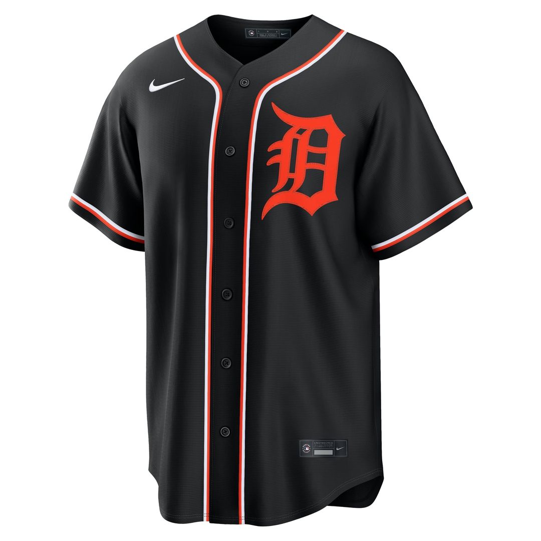 Riley Greene Detroit Tigers Nike Fashion Replica Black Out Jersey | MLB Fan Gear