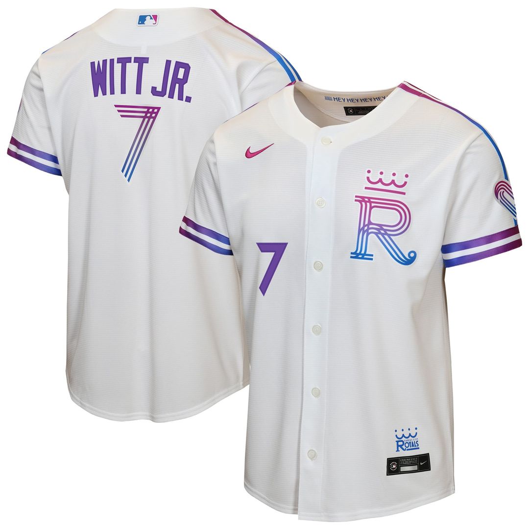 Bobby Witt Jr. Kansas City Royals Nike Youth 2026 City Connect Stadium Jersey - White | MLB Fan Gear