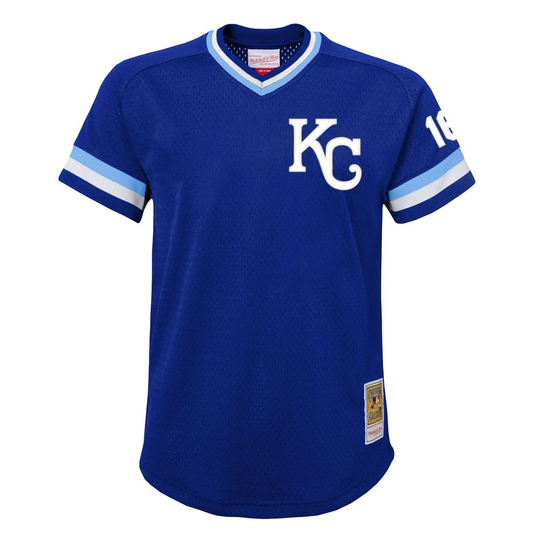 Bo Jackson Kansas City Royals Mitchell & Ness Youth Cooperstown Collection Mesh Batting Practice Jersey - Royal | MLB Fan Gear