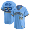 Christian Yelich Milwaukee Brewers Nike Cooperstown Collection Limited Jersey - Powder Blue | MLB Fan Gear