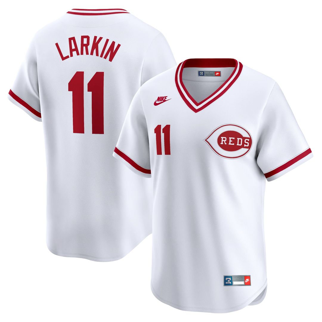 Barry Larkin Cincinnati Reds Nike Throwback Cooperstown Limited Jersey - White | MLB Fan Gear