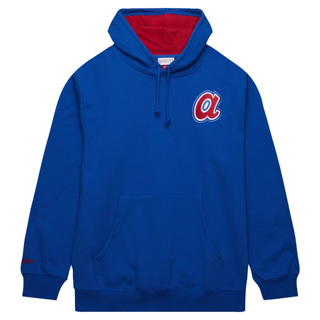 Hank Aaron Atlanta Braves Mitchell & Ness Vintage Logo Name & Number Pullover Hoodie - Royal | MLB Fan Gear