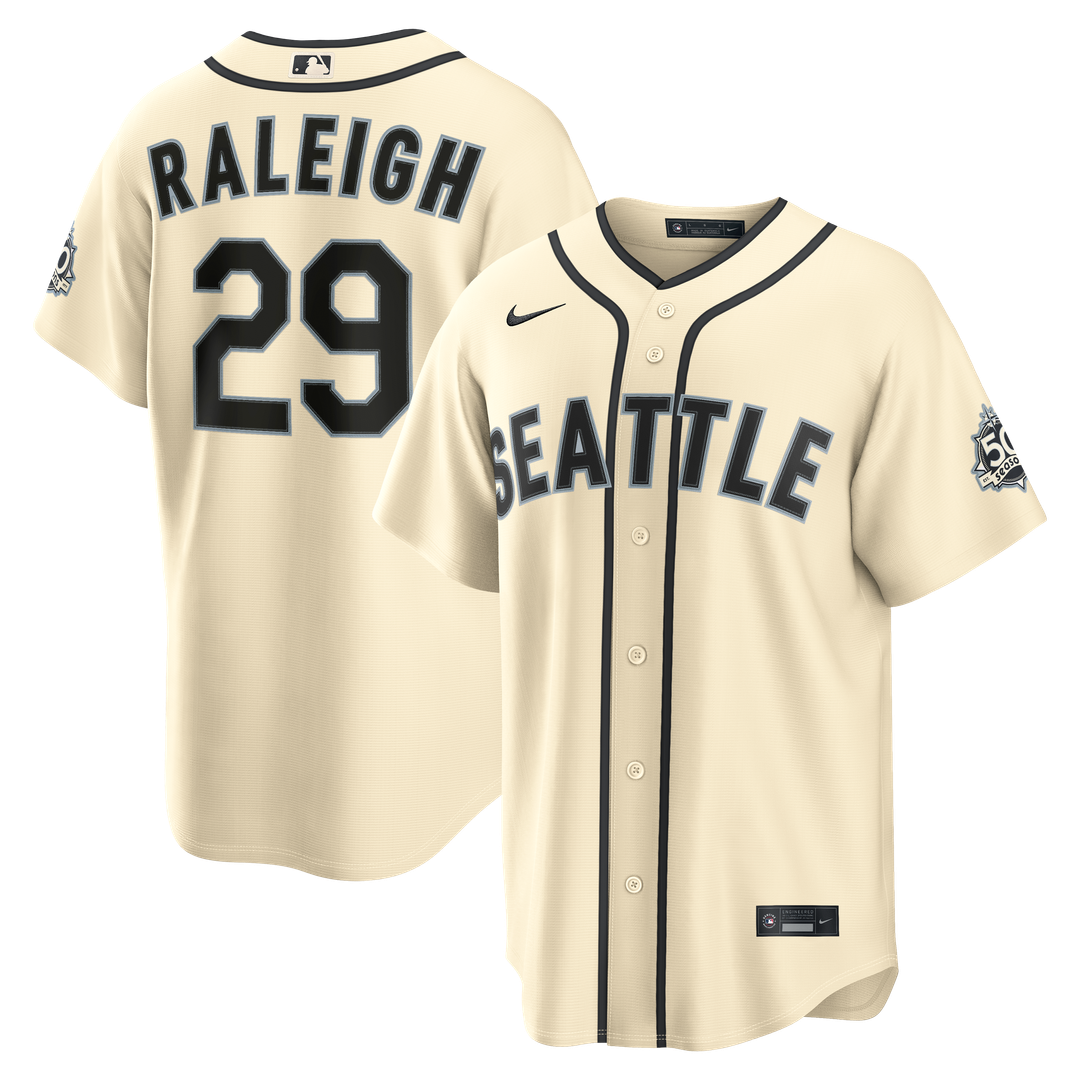 Cal Raleigh Seattle Mariners Nike Alternate 50th Season Patch Stadium Jersey - Teal | MLB Fan Gear