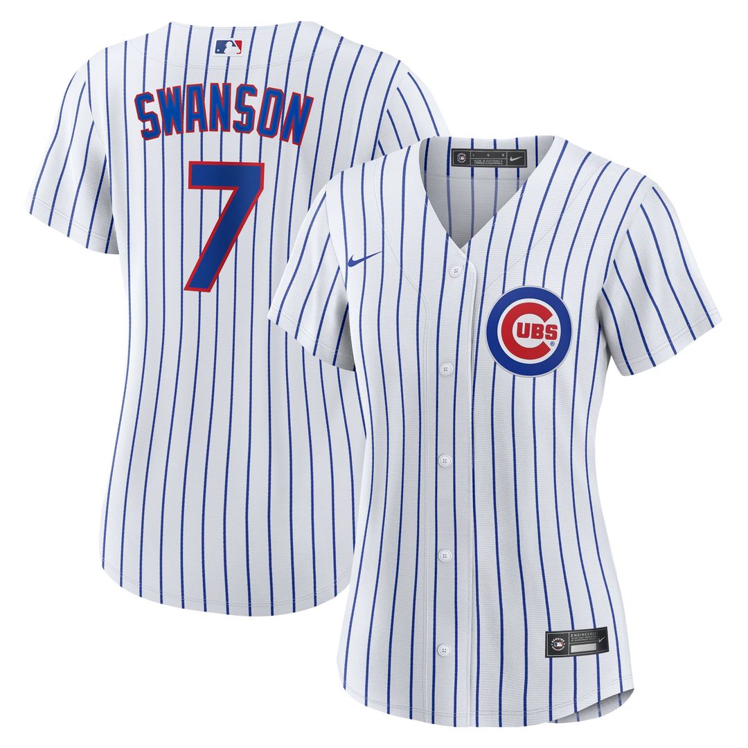 Dansby Swanson Chicago Cubs Nike Women's Home Replica Player Jersey - White/ Royal | MLB Fan Gear