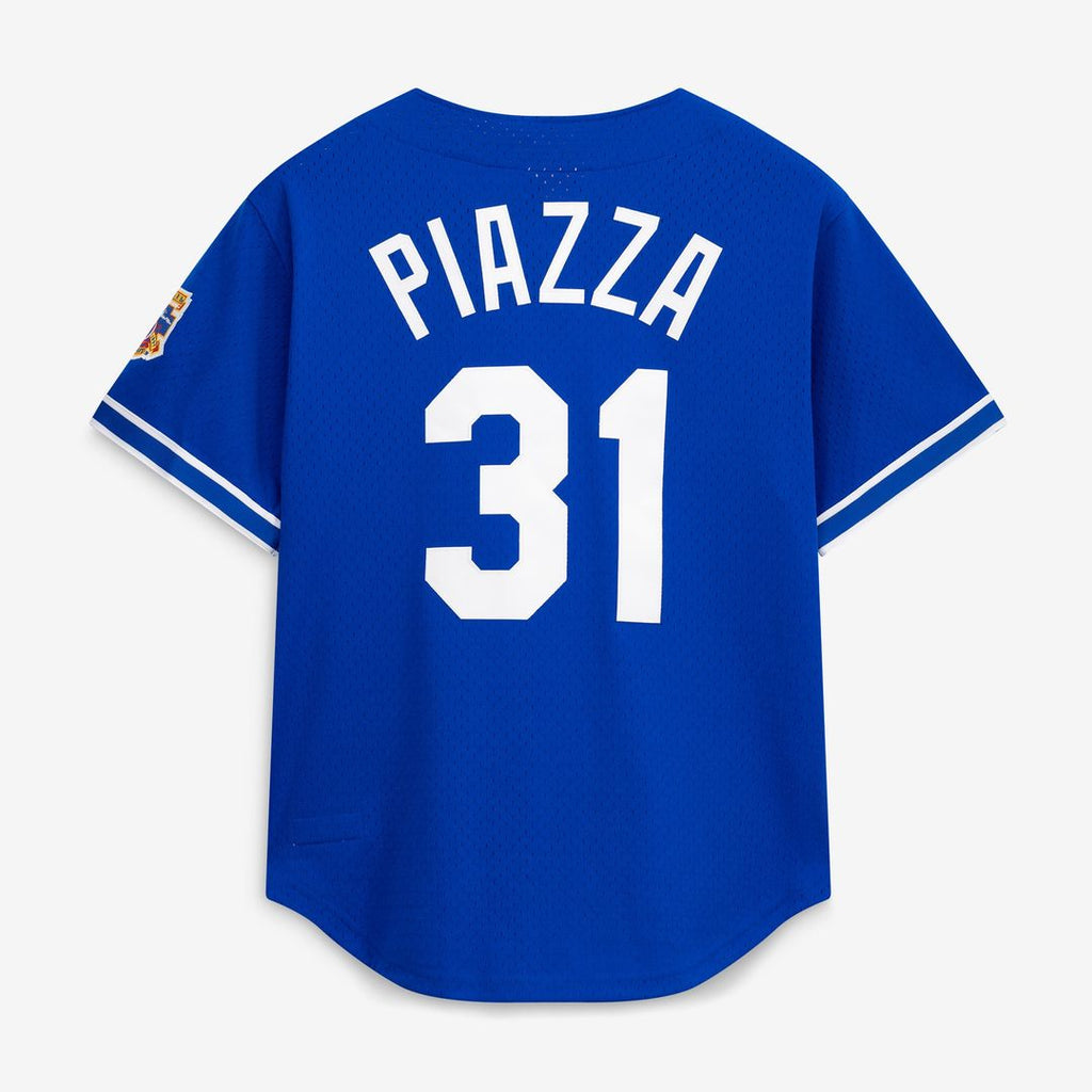 Mike Piazza Los Angeles Dodgers Mitchell & Ness Cooperstown Collection Mesh Batting Practice Button-Up Jersey - Royal | MLB Fan Gear