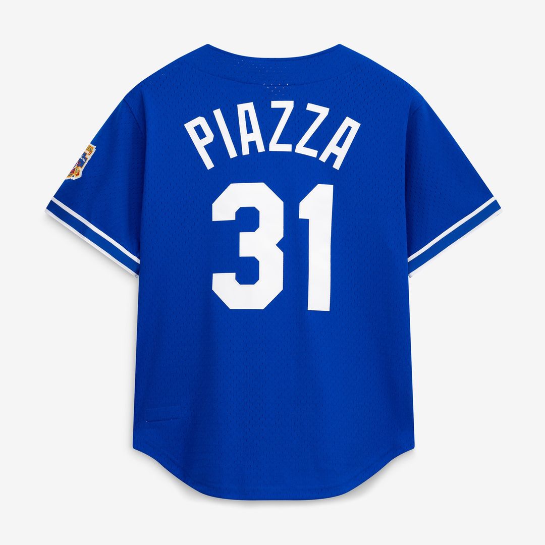 Mike Piazza Los Angeles Dodgers Mitchell & Ness Cooperstown Collection Mesh Batting Practice Button-Up Jersey - Royal | MLB Fan Gear