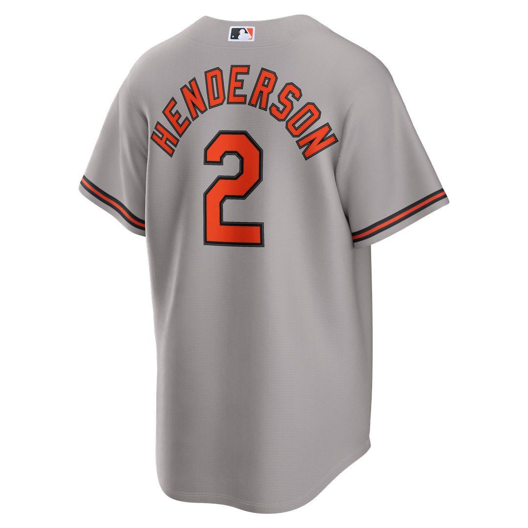 Gunnar Henderson Baltimore Orioles Nike Road Replica Jersey - Gray | MLB Fan Gear