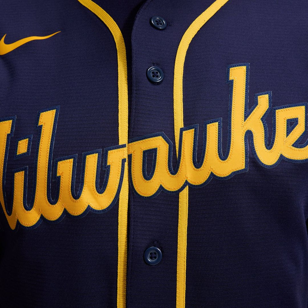 Milwaukee Brewers Nike Alternate Replica Team Jersey - Navy | MLB Fan Gear