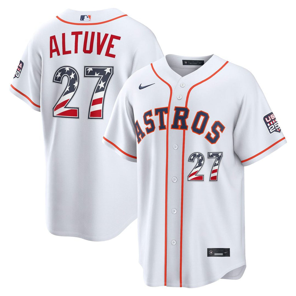 Jose Altuve Houston Astros Nike USA 250 Fourth of July Home Stadium Jersey - White | MLB Fan Gear