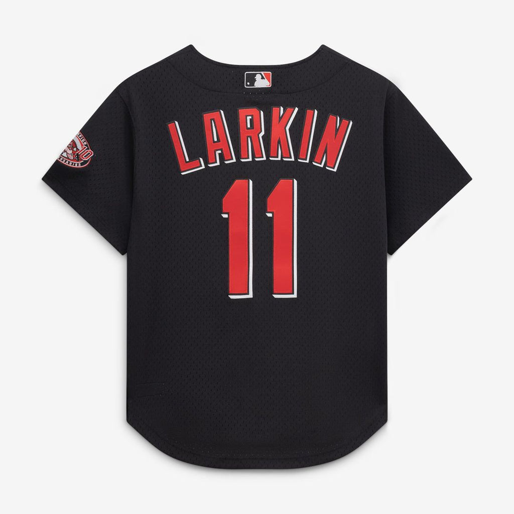 Barry Larkin Cincinnati Reds Mitchell & Ness Throwback Cooperstown Mesh Batting Practice Jersey - Red | MLB Fan Gear
