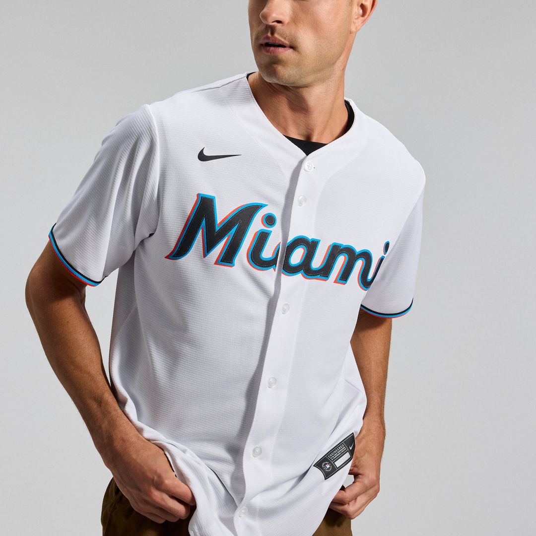 Miami Marlins Nike Home Replica Team Jersey - White | MLB Fan Gear