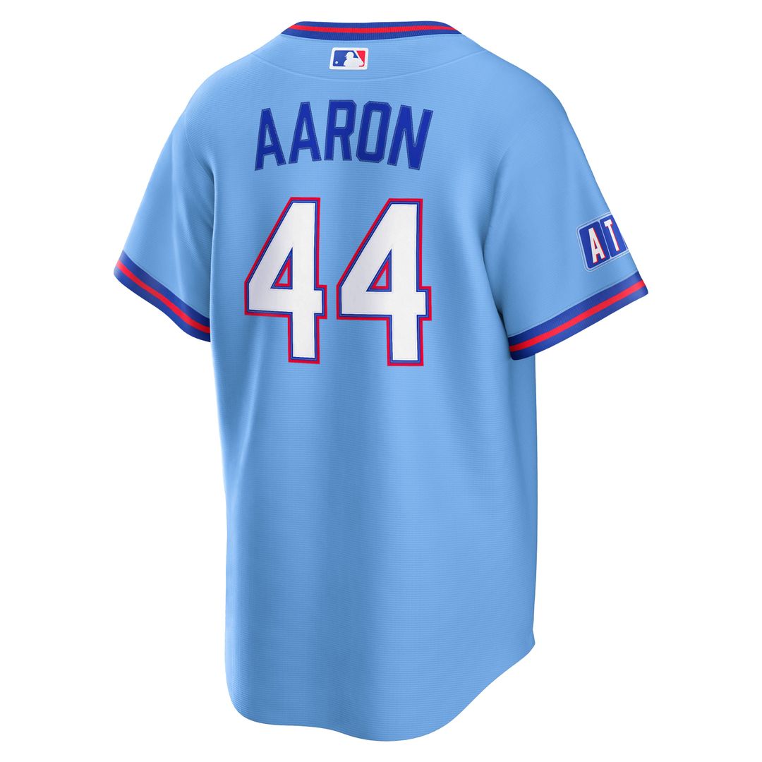Hank Aaron Atlanta Braves Nike 2026 City Connect Stadium Jersey - Powder Blue | MLB Fan Gear