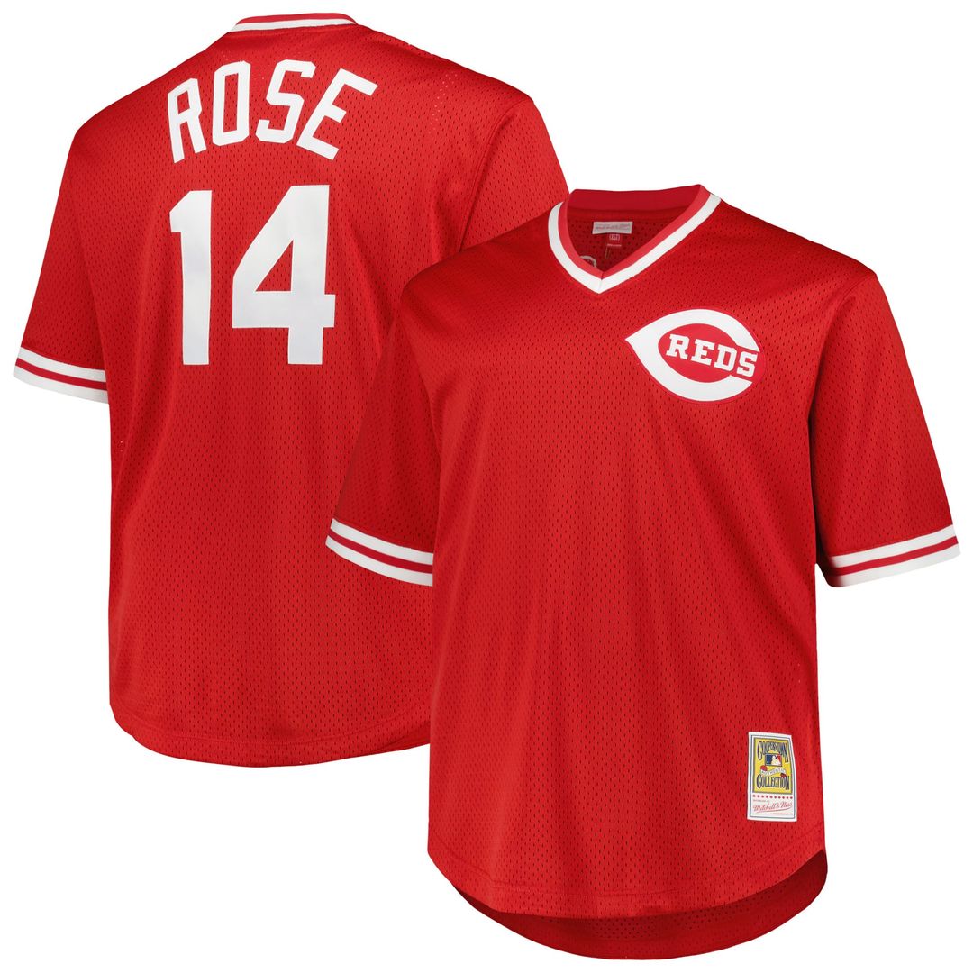 Pete Rose Cincinnati Reds Mitchell & Ness 1984 Cooperstown Collection Mesh Pullover Jersey - Red | MLB Fan Gear