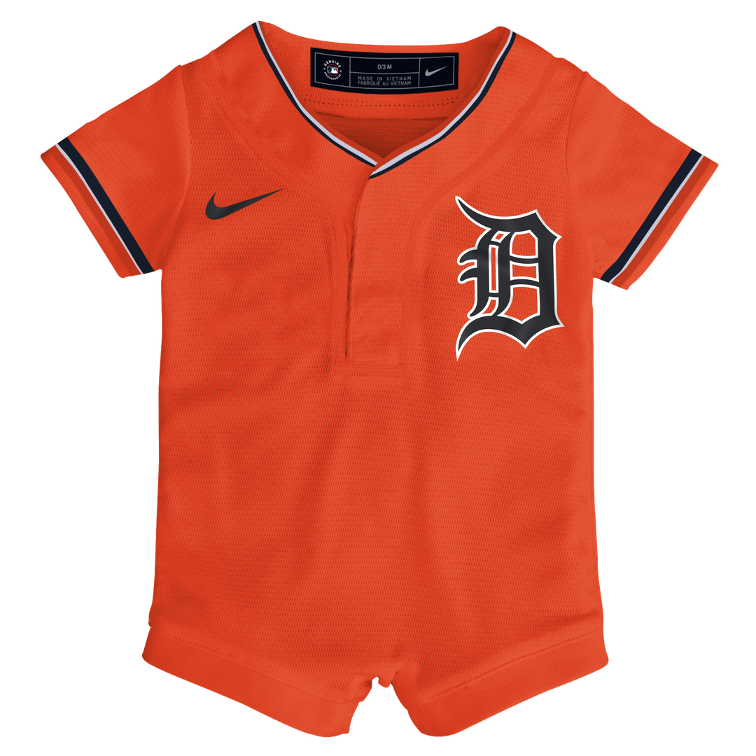 Detroit Tigers Nike Newborn Alternate Replica Romper Jersey - Orange | MLB Fan Gear