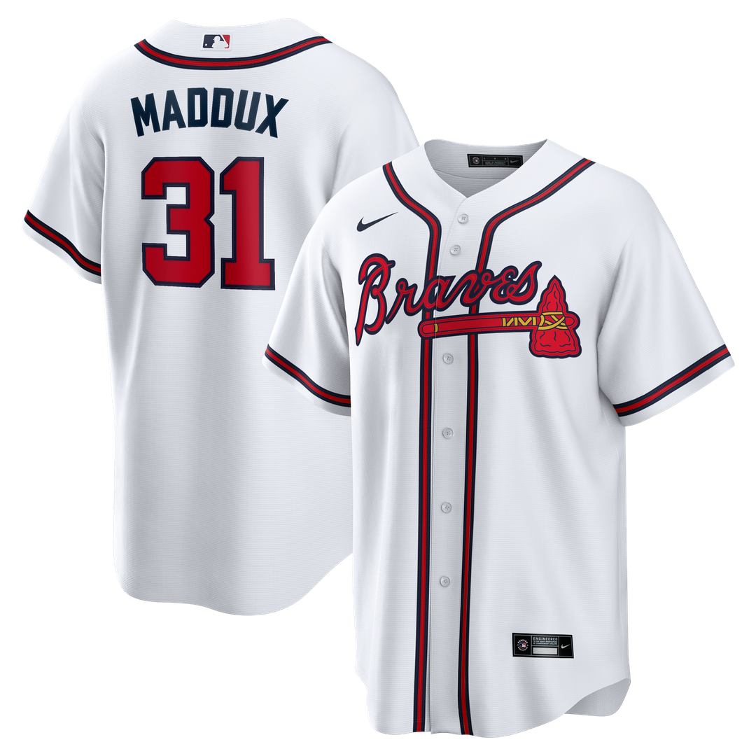 Greg Maddux Atlanta Braves Nike Home Retired Player Replica Jersey - White | MLB Fan Gear