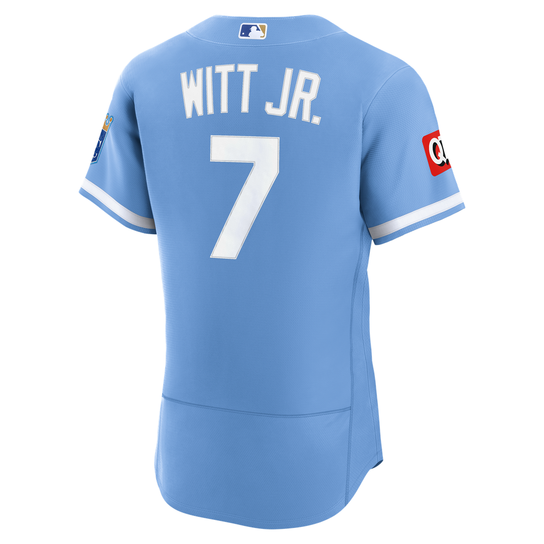 Bobby Witt Jr. Kansas City Royals Nike Alternate Authentic Sponsor Patch Jersey - Light Blue | MLB Fan Gear
