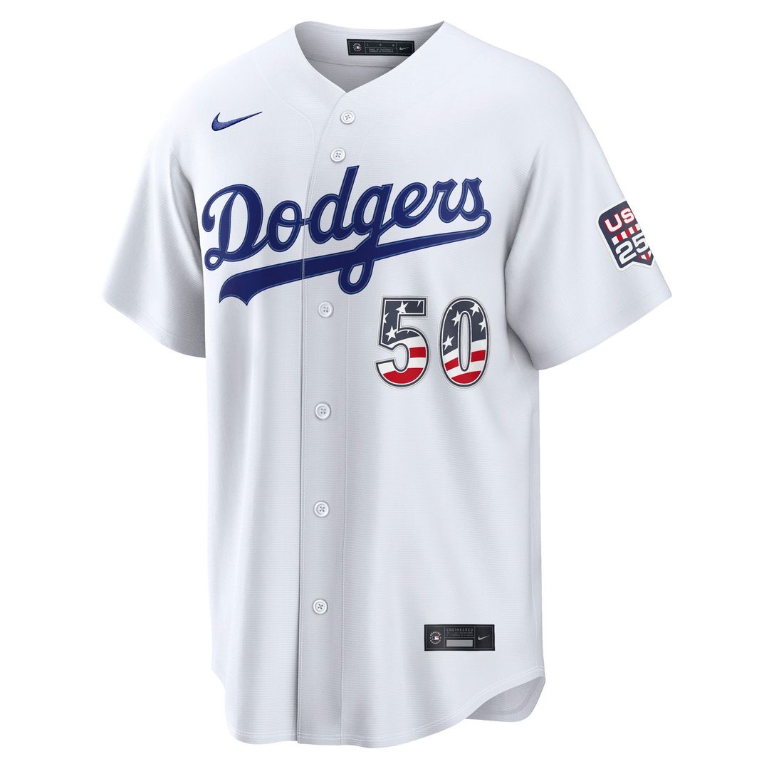 Mookie Betts Los Angeles Dodgers Nike USA 250 Fourth of July Home Stadium Jersey - White | MLB Fan Gear