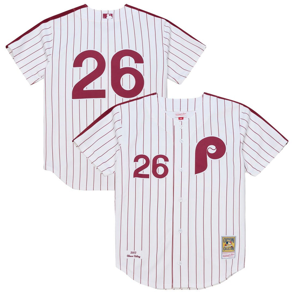 Chase Utley Philadelphia Phillies Mitchell & Ness 2003 Cooperstown Collection Authentic Jersey - White | MLB Fan Gear