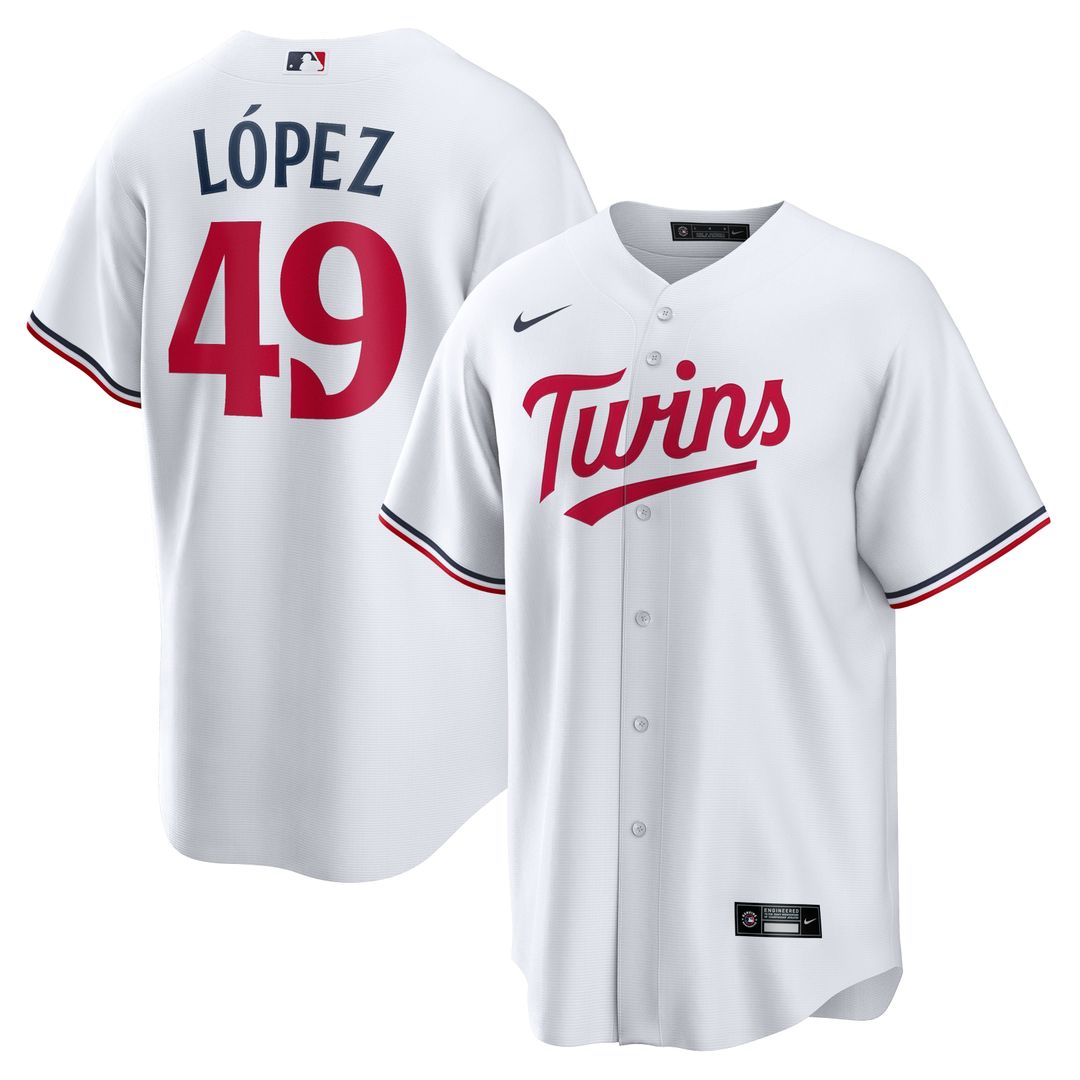 Pablo López Minnesota Twins Nike Home Replica Player Jersey - White | MLB Fan Gear