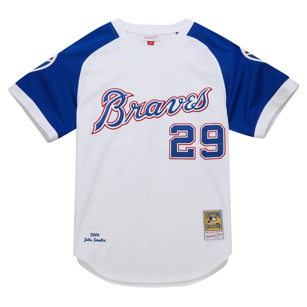 John Smoltz Atlanta Braves Mitchell & Ness 2004 Cooperstown Collection Authentic Throwback Jersey - White | MLB Fan Gear