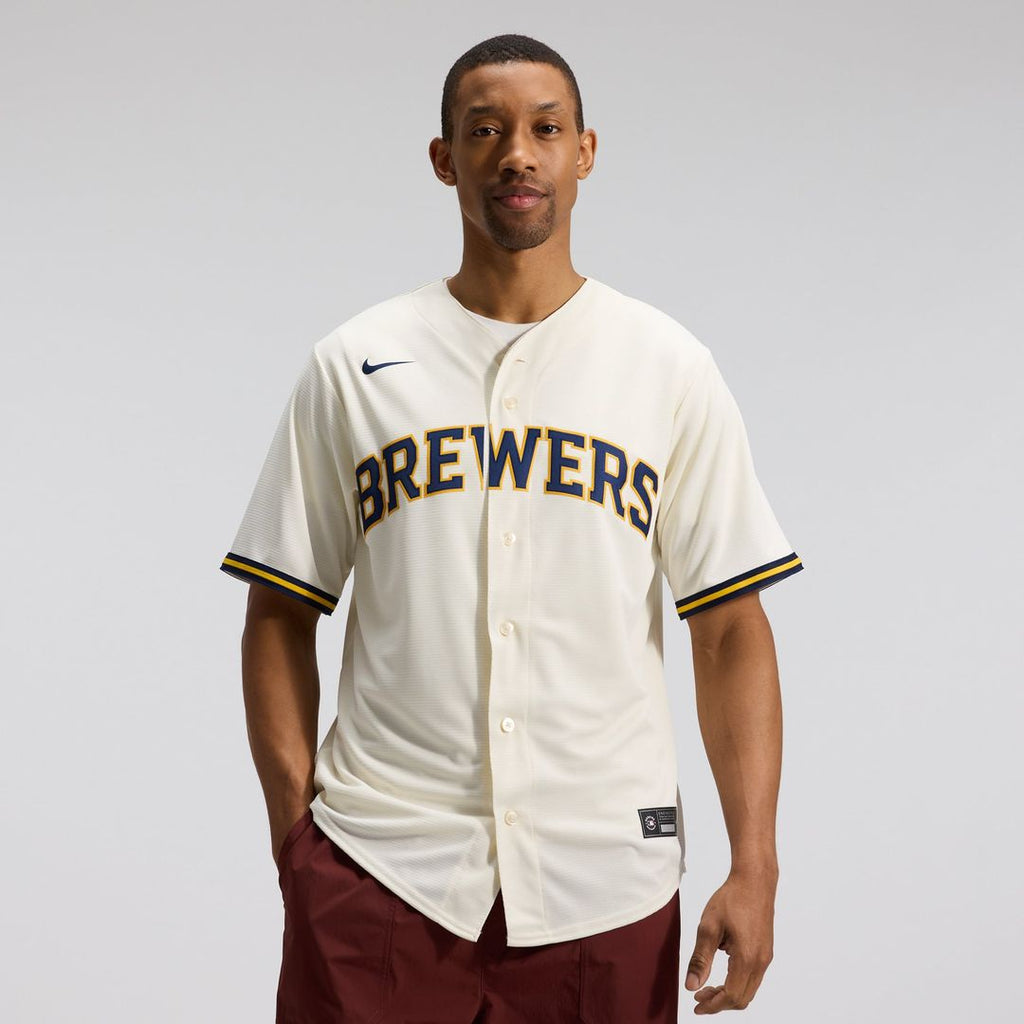 Milwaukee Brewers Nike Home Replica Team Jersey - Cream | MLB Fan Gear
