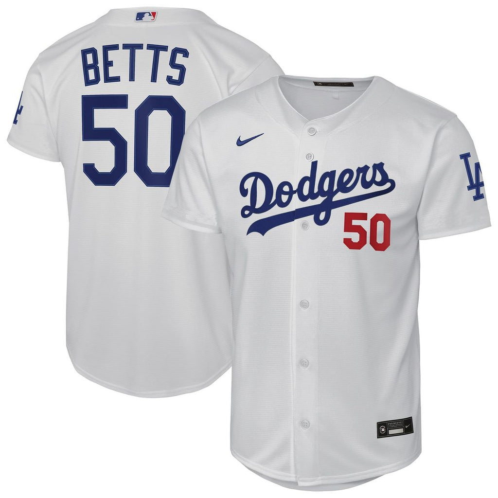 Mookie Betts Los Angeles Dodgers Nike Youth Home Stadium Jersey - White | MLB Fan Gear