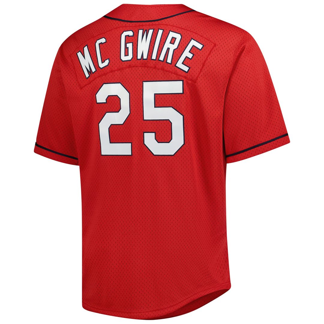 Mark McGwire St. Louis Cardinals Mitchell & Ness Big & Tall Cooperstown Mesh Batting Practice Jersey - Red | MLB Fan Gear