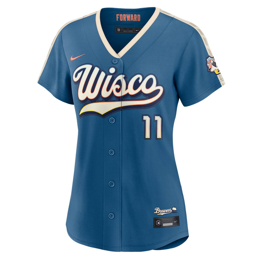 Jackson Chourio Milwaukee Brewers Nike Women's 2026 City Connect Stadium Jersey - Mineral Blue | MLB Fan Gear