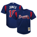 Chipper Jones Atlanta Braves Mitchell & Ness Youth Cooperstown Collection Mesh Batting Practice Jersey - Navy | MLB Fan Gear