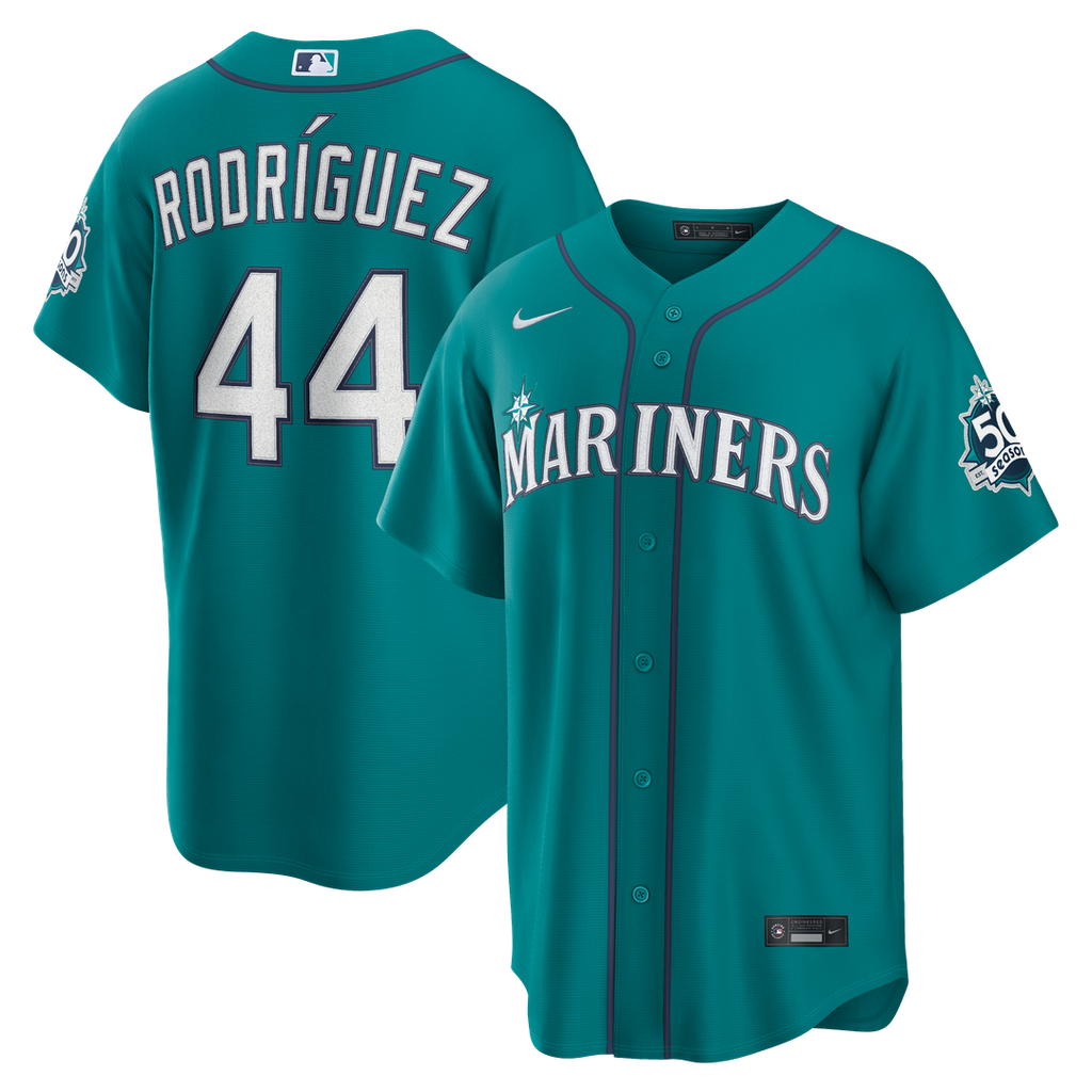 Julio Rodríguez Seattle Mariners Nike Alternate Stadium 50th Season Patch Jersey - Teal | MLB Fan Gear