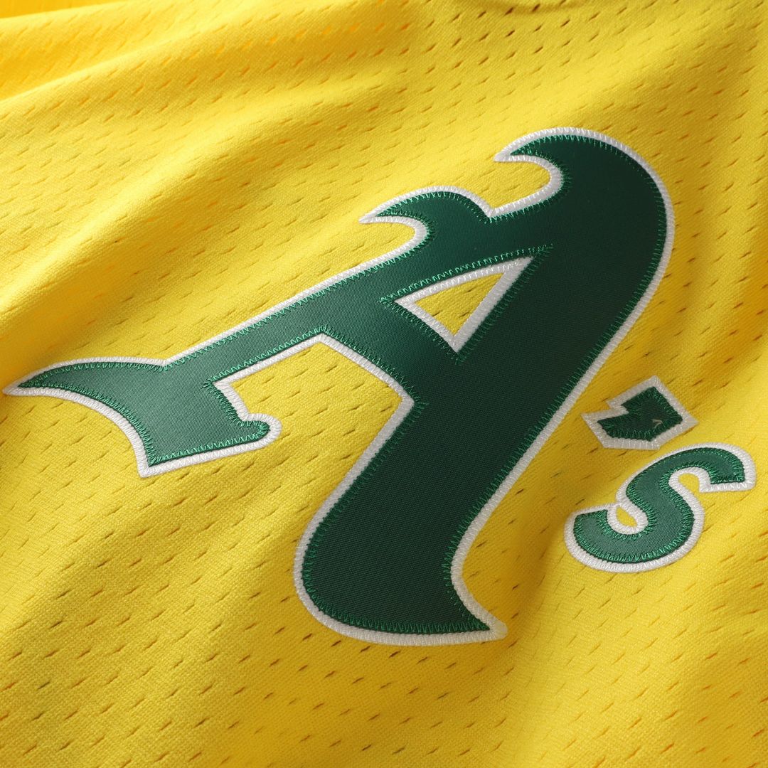 Rickey Henderson Athletics Mitchell & Ness Authentic Batting Practice Jersey - Yellow | MLB Fan Gear