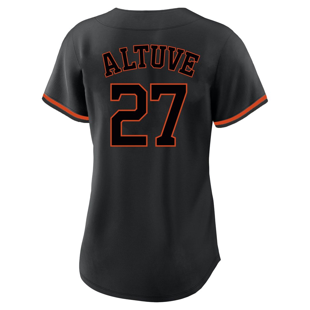 Jose Altuve Houston Astros Profile Women's Plus Size Player Name & Number Fashion Jersey - Black | MLB Fan Gear
