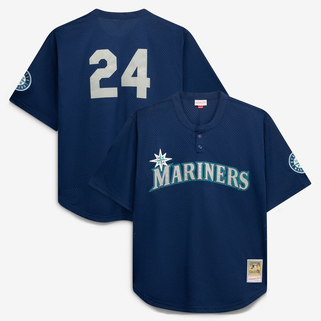 Seattle Mariners Mitchell & Ness Big & Tall Cooperstown Collection Mesh Batting Practice Jersey - Navy | MLB Fan Gear
