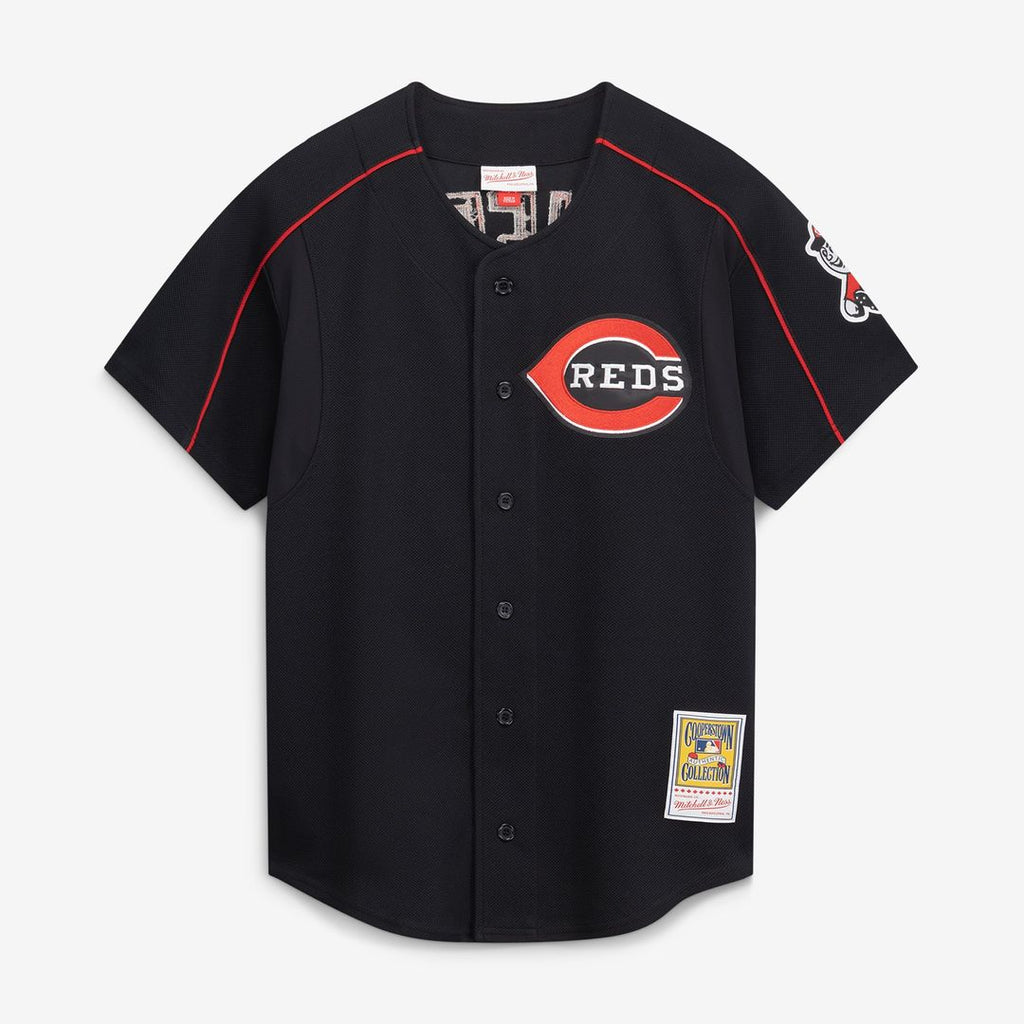 Ken Griffey Jr. Cincinnati Reds Mitchell & Ness Cooperstown Collection Authentic Mesh Batting Practice Jersey - Black | MLB Fan Gear
